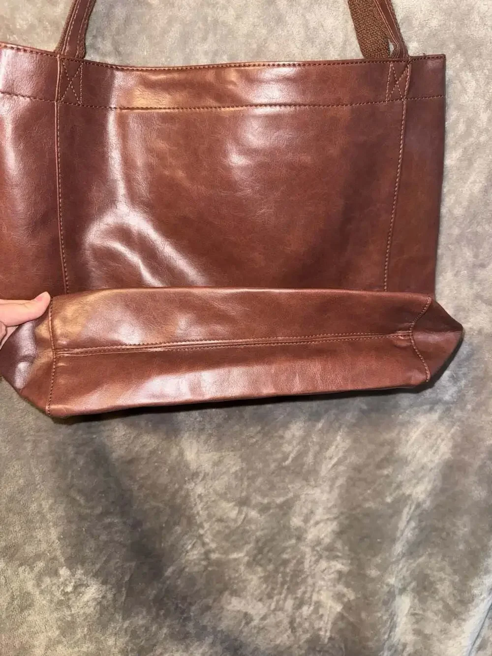 Vintage Style Oil-Wax PU Leather Shoulder Tote Bag